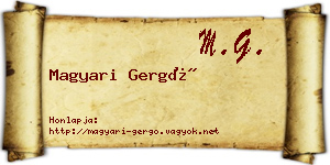 Magyari Gergő névjegykártya